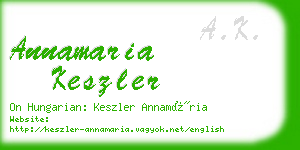 annamaria keszler business card